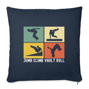 Parkour Freerunning - Housse de coussin décorative 45 x 45 cm - bleu marine - Devant
