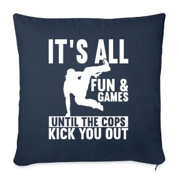 Parkour Freerunning - Housse de coussin décorative 45 x 45 cm - bleu marine - Devant