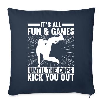 Parkour Freerunning - Housse de coussin décorative 45 x 45 cm - bleu marine - Devant