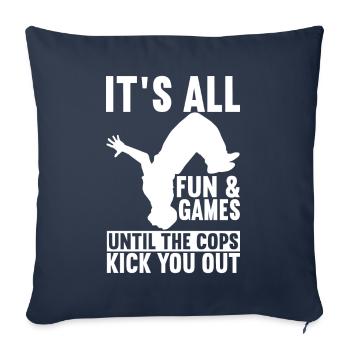 Parkour Freerunning - Housse de coussin décorative 45 x 45 cm - bleu marine - Devant