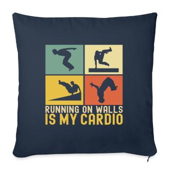 Parkour Freerunning - Housse de coussin décorative 45 x 45 cm - bleu marine - Devant