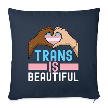 Transgenre Trans LGBTQ - Housse de coussin décorative 45 x 45 cm - bleu marine - Devant