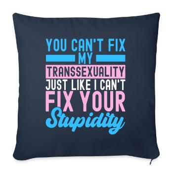 Transgender Trans LGBTQ - Sofa pillowcase 17,3'' x 17,3'' (45 x 45 cm) - navy - Front
