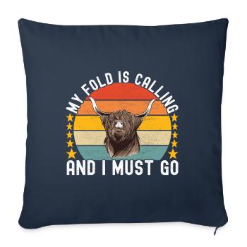 Highland Cow Hochlandkuh - Sofa pillowcase 17,3'' x 17,3'' (45 x 45 cm) - navy - Front