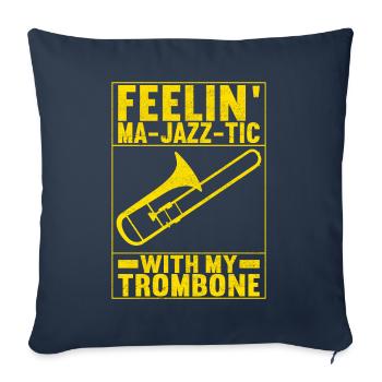 Posaune Trombone - Sofa pillowcase 17,3'' x 17,3'' (45 x 45 cm) - navy - Front