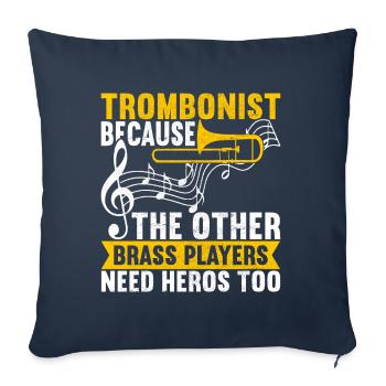 Posaune Trombone - Sofa pillowcase 17,3'' x 17,3'' (45 x 45 cm) - navy - Front