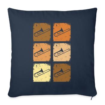 Posaune Trombone - Sofa pillowcase 17,3'' x 17,3'' (45 x 45 cm) - navy - Front