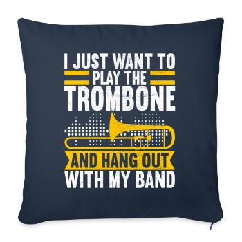 Posaune Trombone - Sofa pillowcase 17,3'' x 17,3'' (45 x 45 cm) - navy - Front