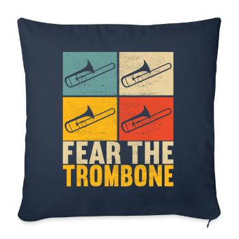 Posaune Trombone - Sofa pillowcase 17,3'' x 17,3'' (45 x 45 cm) - navy - Front