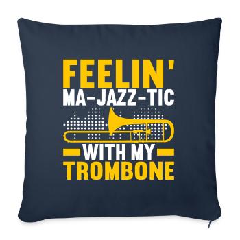 Posaune Trombone - Sofa pillowcase 17,3'' x 17,3'' (45 x 45 cm) - navy - Front