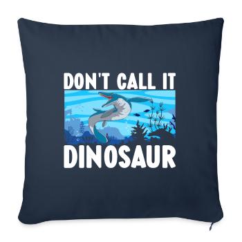 Dinosaure mosasaure - Housse de coussin décorative 45 x 45 cm - bleu marine - Devant