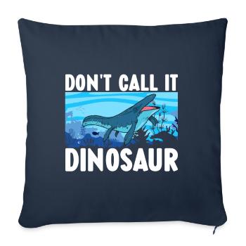 Dinosaure mosasaure - Housse de coussin décorative 45 x 45 cm - bleu marine - Devant