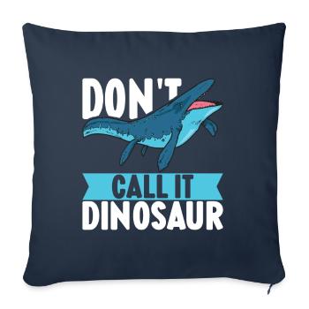 Dinosaure mosasaure - Housse de coussin décorative 45 x 45 cm - bleu marine - Devant