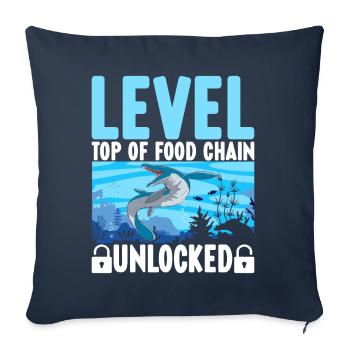 Dinosaure mosasaure - Housse de coussin décorative 45 x 45 cm - bleu marine - Devant
