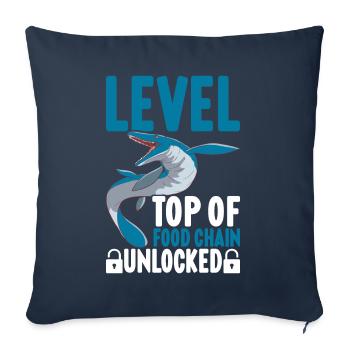 Dinosaure mosasaure - Housse de coussin décorative 45 x 45 cm - bleu marine - Devant