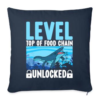 Dinosaure mosasaure - Housse de coussin décorative 45 x 45 cm - bleu marine - Devant