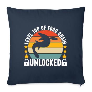 Dinosaure mosasaure - Housse de coussin décorative 45 x 45 cm - bleu marine - Devant