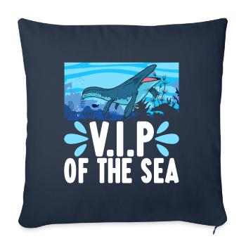 Mosasaurus Dinosaurier - Sofakissenbezug 45 x 45 cm - Navy - Vorne