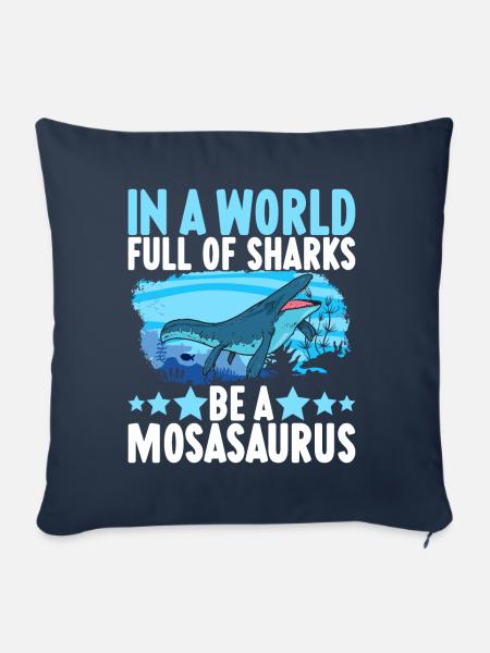 Mosasaurus Dinosaurier - Sofakissenbezug 45 x 45 cm - Navy