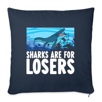Dinosaure mosasaure - Housse de coussin décorative 45 x 45 cm - bleu marine - Devant