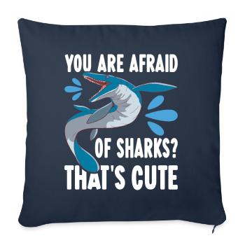 Dinosaure mosasaure - Housse de coussin décorative 45 x 45 cm - bleu marine - Devant