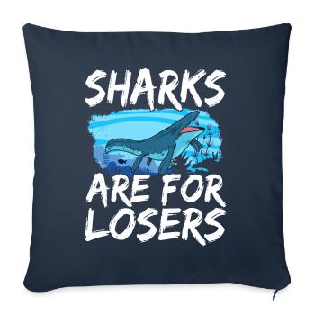 Dinosaure mosasaure - Housse de coussin décorative 45 x 45 cm - bleu marine - Devant