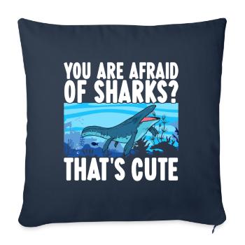 Dinosaure mosasaure - Housse de coussin décorative 45 x 45 cm - bleu marine - Devant