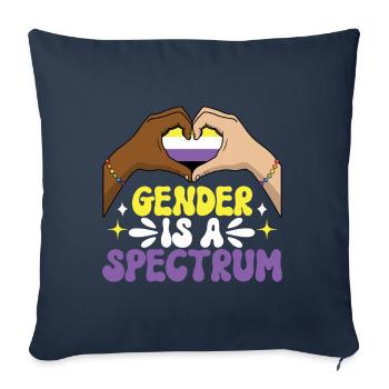 Non Binary Pride Genderqueer - Sofa pillowcase 17,3'' x 17,3'' (45 x 45 cm) - navy - Front