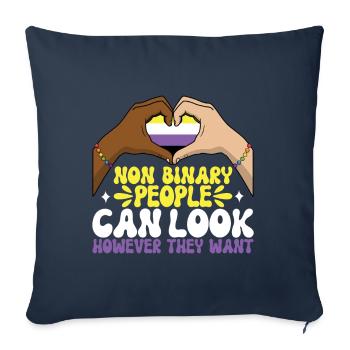 Non Binary Pride Genderqueer - Sofa pillowcase 17,3'' x 17,3'' (45 x 45 cm) - navy - Front