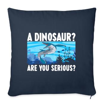 Dinosaure mosasaure - Housse de coussin décorative 45 x 45 cm - bleu marine - Devant
