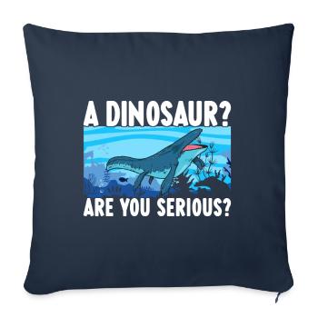 Dinosaure mosasaure - Housse de coussin décorative 45 x 45 cm - bleu marine - Devant