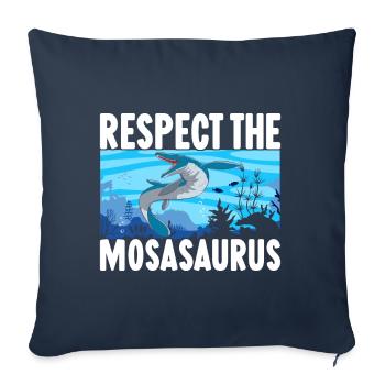 Dinosaure mosasaure - Housse de coussin décorative 45 x 45 cm - bleu marine - Devant