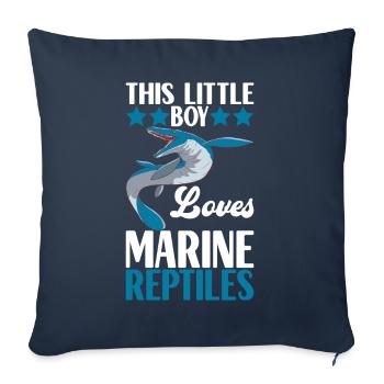 Dinosaure mosasaure - Housse de coussin décorative 45 x 45 cm - bleu marine - Devant