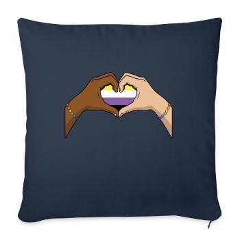 Non Binary Pride Genderqueer - Sofa pillowcase 17,3'' x 17,3'' (45 x 45 cm) - navy - Front