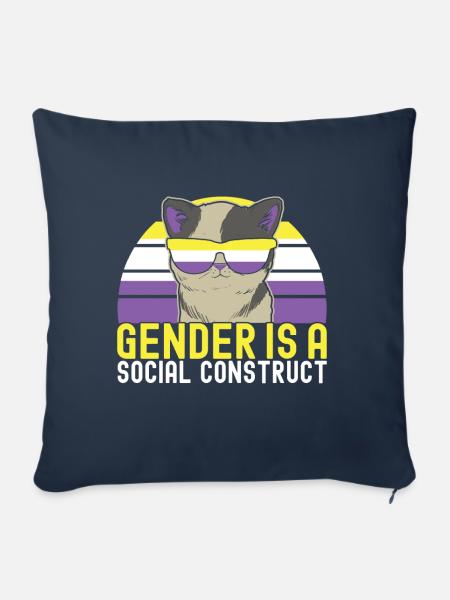 Non Binary Pride Genderqueer - Sofakissenbezug 45 x 45 cm - Navy