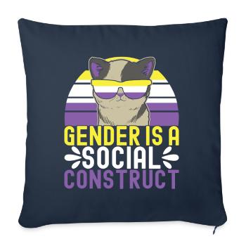 Non Binary Pride Genderqueer - Sofa pillowcase 17,3'' x 17,3'' (45 x 45 cm) - navy - Front