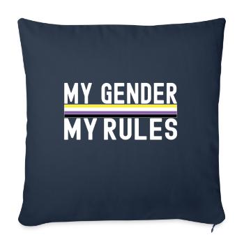 Non Binary Pride Genderqueer - Sofa pillowcase 17,3'' x 17,3'' (45 x 45 cm) - navy - Front