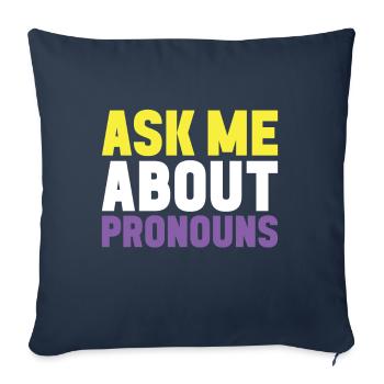 Non Binary Pride Genderqueer - Sofa pillowcase 17,3'' x 17,3'' (45 x 45 cm) - navy - Front