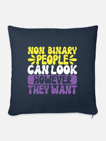 Non Binary Pride Genderqueer - Sofakissenbezug 45 x 45 cm - Navy