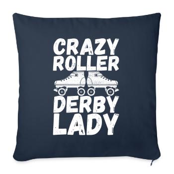 Roller derby - Housse de coussin décorative 45 x 45 cm - bleu marine - Devant
