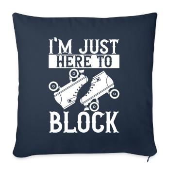 Roller derby - Housse de coussin décorative 45 x 45 cm - bleu marine - Devant