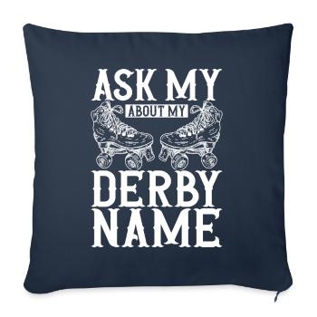 Roller derby - Housse de coussin décorative 45 x 45 cm - bleu marine - Devant