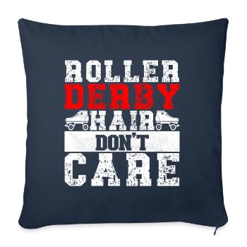 Roller derby - Housse de coussin décorative 45 x 45 cm - bleu marine - Devant