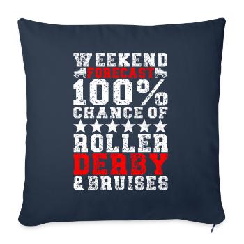 Roller derby - Housse de coussin décorative 45 x 45 cm - bleu marine - Devant