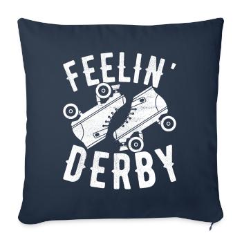 Roller derby - Housse de coussin décorative 45 x 45 cm - bleu marine - Devant