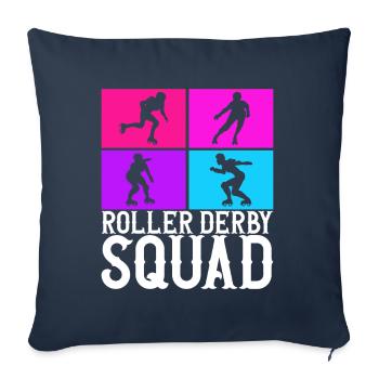 Roller derby - Housse de coussin décorative 45 x 45 cm - bleu marine - Devant