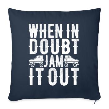 Roller derby - Housse de coussin décorative 45 x 45 cm - bleu marine - Devant