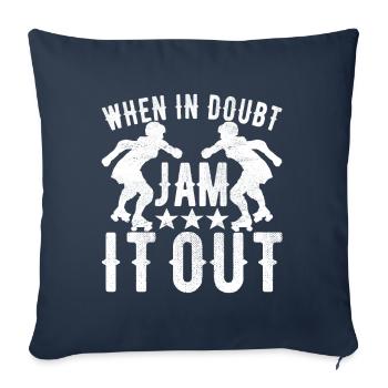 Roller derby - Housse de coussin décorative 45 x 45 cm - bleu marine - Devant