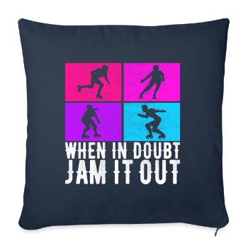 Roller derby - Housse de coussin décorative 45 x 45 cm - bleu marine - Devant