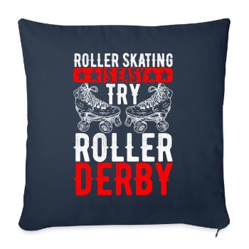 Roller derby - Housse de coussin décorative 45 x 45 cm - bleu marine - Devant